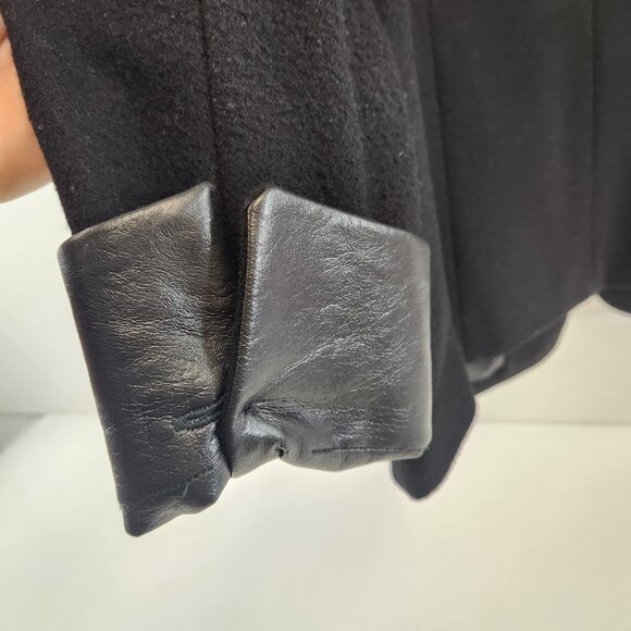 Beechers Brook Wool Zip Up Blazer Faux Leather Collar Sleeves - Size 6 - Picture 6 of 10